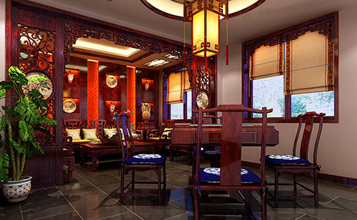 青州古典中式风格茶楼包间设计装修效果图